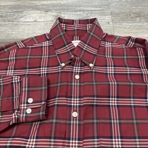Brooks‎ Brothers Red Mens L Madison Fit Supima Cotton Button Down Flannel Shirt